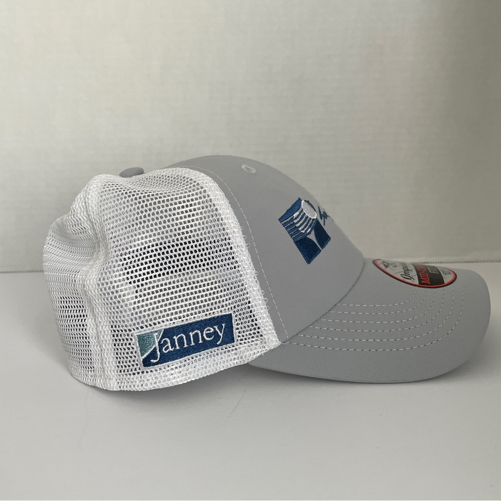 Used Mens Teens Adjustable Gray White Blue Imperial Mid-Crown AJGA Golf Cap Hat - Picture 2 of 6